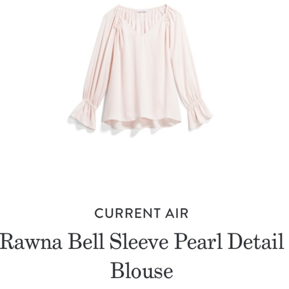 Current Air Pink Bell Sleeve Top